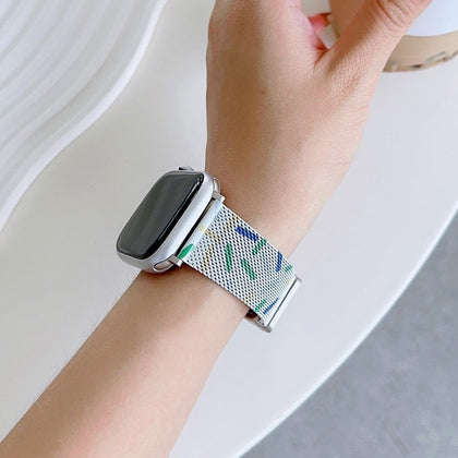 Apple Watch Milanese Rainbow Band Magnetic Folding Clasp